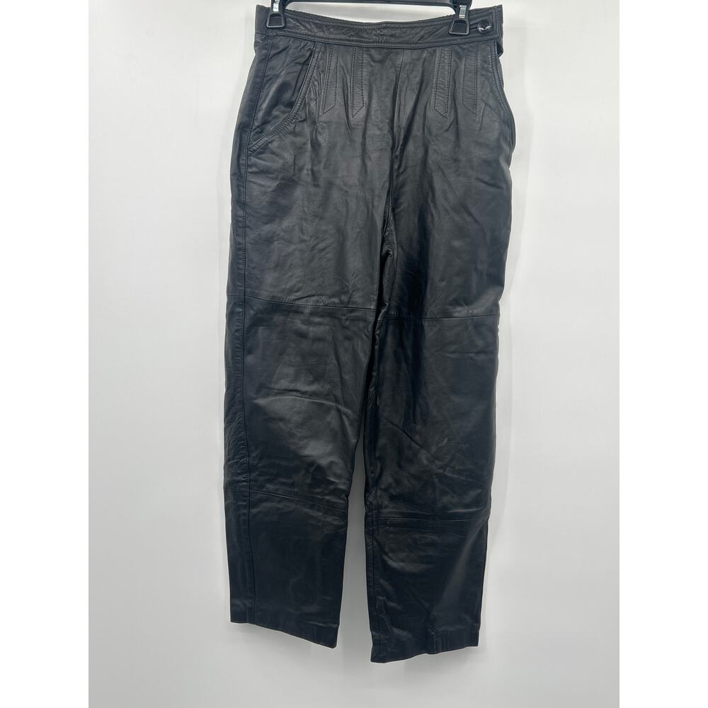 Design Assets Women’s Straight Leg Genuine Leather Pants Size 8 Rock Roll Retro